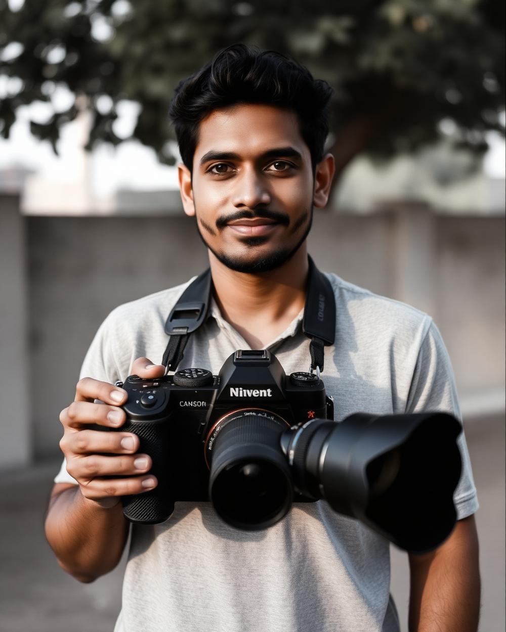Pavan, founder of Sri Yash Films, holding his camera